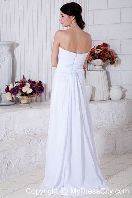 Elegant Sweetheart Beaded Appliques Chiffon Beach Wedding Dresses