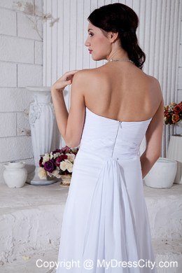 Elegant Sweetheart Beaded Appliques Chiffon Beach Wedding Dresses