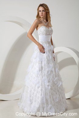 Sweetheart Special Fabric Bridal Dresses for Church Wedding