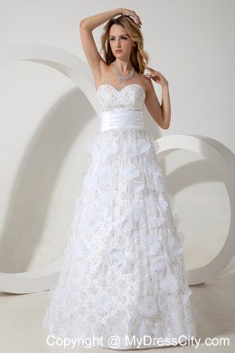 Sweetheart Special Fabric Bridal Dresses for Church Wedding