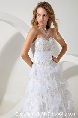 Sweetheart Special Fabric Bridal Dresses for Church Wedding