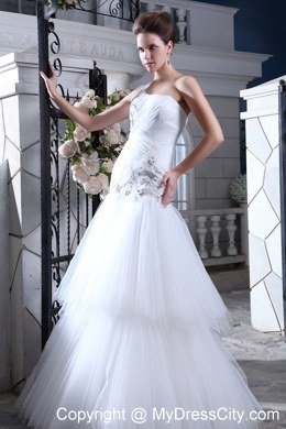 Perfect Mermaid Wedding Dress One Shoulder Tulle Appliques