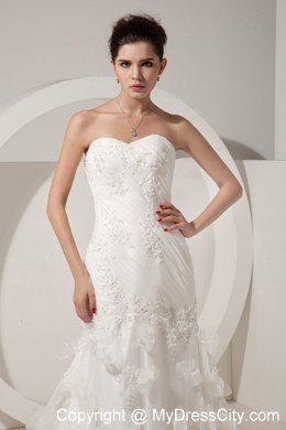 Special Mermaid Sweetheart Wedding Dress with Ruffles Appliques