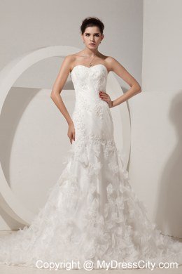 Special Mermaid Sweetheart Wedding Dress with Ruffles Appliques