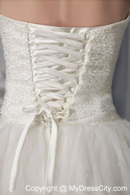 Beautiful Strapless Long Wedding Dress with Organza Beading