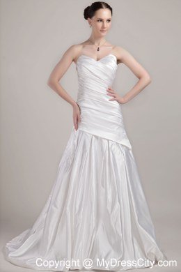 2013 Romantic A-line Sweetheart Ruches Wedding Dress