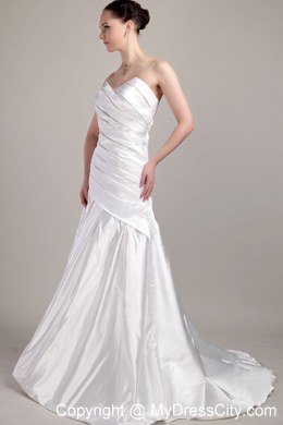 2013 Romantic A-line Sweetheart Ruches Wedding Dress