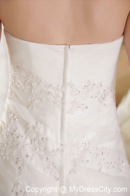 Strapless Court Train Appliques Wedding Dress for 2013