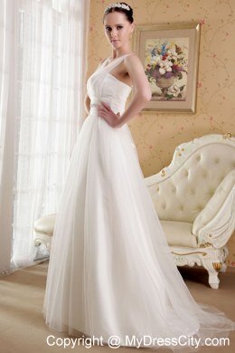 V-neck Organza Beading Wedding Dress for Golden Wedding