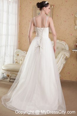 V-neck Organza Beading Wedding Dress for Golden Wedding