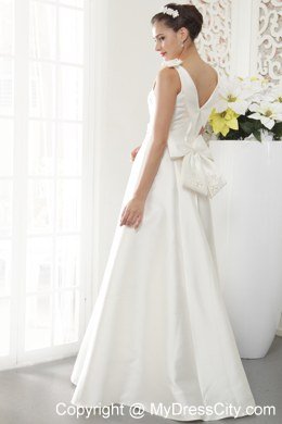 Brand New A-line V-neck Wedding Dress with Appliques Beading