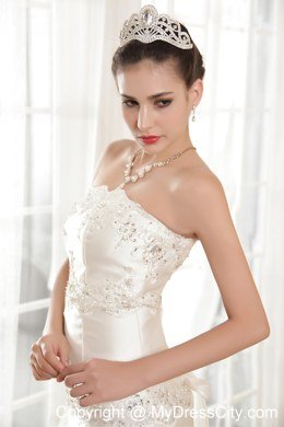 Exclusive Mermaid Strapless Appliques Wedding Dress for Cheap