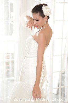 Mermaid Sweetheart Beading Organza Sequins Wedding Dress