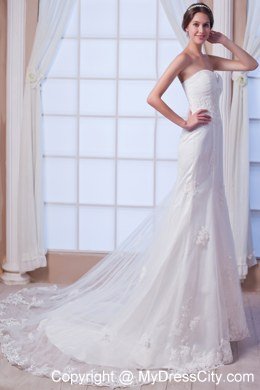 Mermaid Strapless Court Train Lace Wedding Dress for 2013