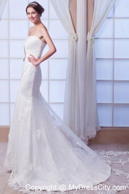 Mermaid Strapless Court Train Lace Wedding Dress for 2013