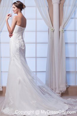 Mermaid Strapless Court Train Lace Wedding Dress for 2013