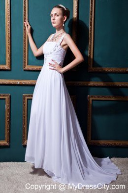 Plus Size Straps 2013 Wedding Dress with Beading and Ruches