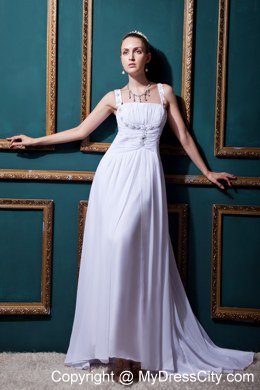 Plus Size Straps 2013 Wedding Dress with Beading and Ruches