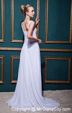 Plus Size Straps 2013 Wedding Dress with Beading and Ruches