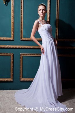 Plus Size Straps 2013 Wedding Dress with Beading and Ruches