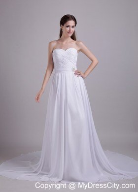 Sweetheart Beading and Ruches Beach Wedding Dress for 2013