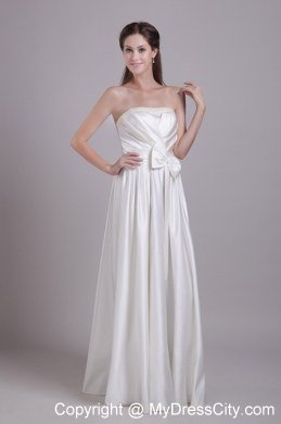 Strapless Taffeta Ruches and Bowknot Wedding Dress Online