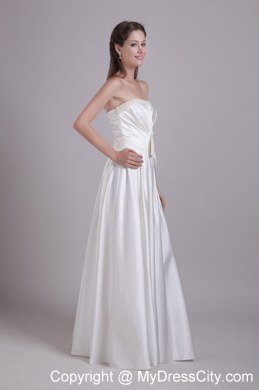 Strapless Taffeta Ruches and Bowknot Wedding Dress Online