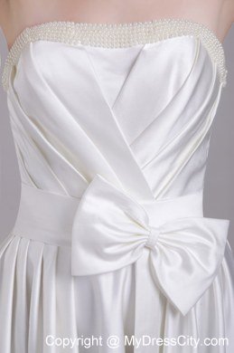 Strapless Taffeta Ruches and Bowknot Wedding Dress Online