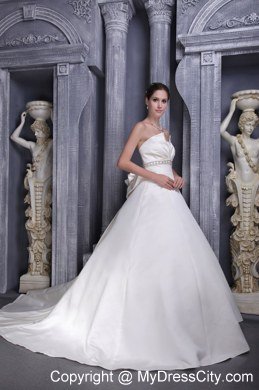 Strapless Ruches and Beading Wedding Dress for Church Wedding