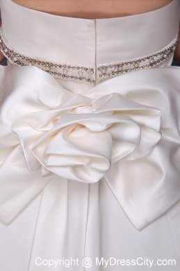 Strapless Ruches and Beading Wedding Dress for Church Wedding