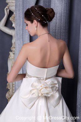 Strapless Ruches and Beading Wedding Dress for Church Wedding