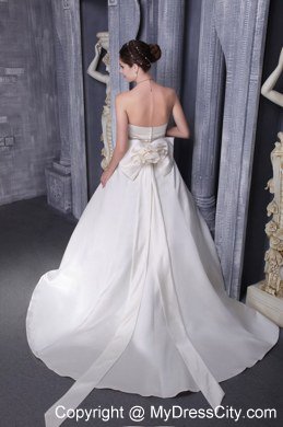 Strapless Ruches and Beading Wedding Dress for Church Wedding