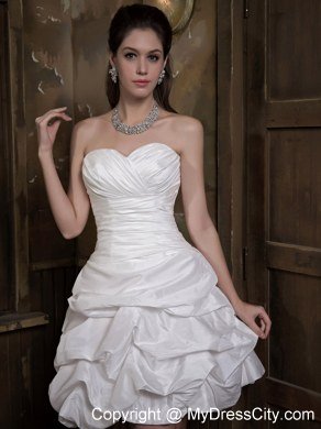 Sweetheart Taffeta Ruches and Pick-ups Beach Wedding Dress