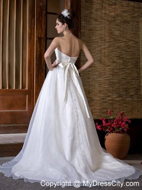 Beautiful Sweetheart Organza Beading and Ruches Wedding Dress