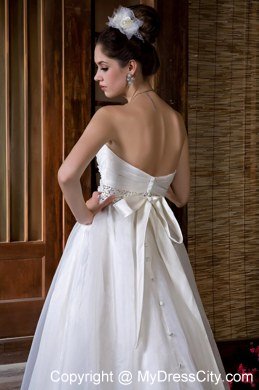 Beautiful Sweetheart Organza Beading and Ruches Wedding Dress