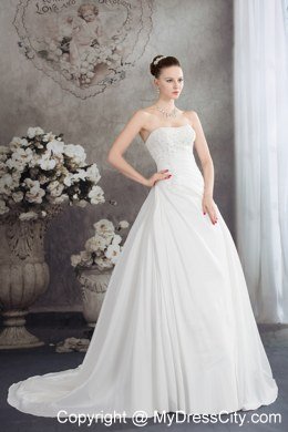 Discount Strapless Beading Appliques Wedding Dress for 2013