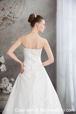 Discount Strapless Beading Appliques Wedding Dress for 2013