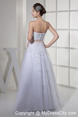 2013 Strapless Sash Wedding Dress with Appliques on Sale