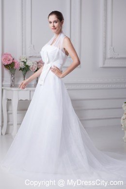 Simple Halter A-Line 2013 Wedding Dress for Garden Wedding