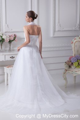 Simple Halter A-Line 2013 Wedding Dress for Garden Wedding