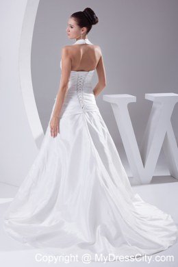 Ruches Halter Flowers 2013 New Wedding Dress Indoor Wedding