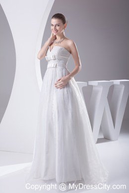 Beading and Belt Column Strapless Wedding Dress for Cheap