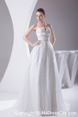 Beading and Belt Column Strapless Wedding Dress for Cheap