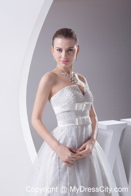 Beading and Belt Column Strapless Wedding Dress for Cheap