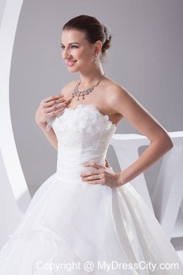 2013 Beautiful Ball Gown Sweetheart Appliques Wedding Dress