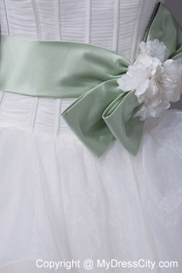 Lace Sash Flowers Wedding Gowns with Ruffled Layers in 2013