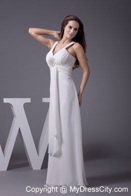 Perfect 2013 V-neck Bridal Gown with Beading for Beach Wedding