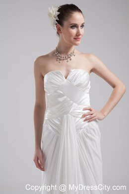 Romantic Strapless Ruches Chiffon Wedding Dress for Party