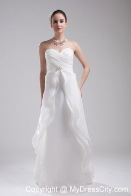 Column 2013 Wedding Dress with Sweetheart Ruches Organza