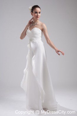 Column 2013 Wedding Dress with Sweetheart Ruches Organza